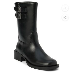 Coconuts by Matisse Black Combat Moto Boots with Buckle Straps